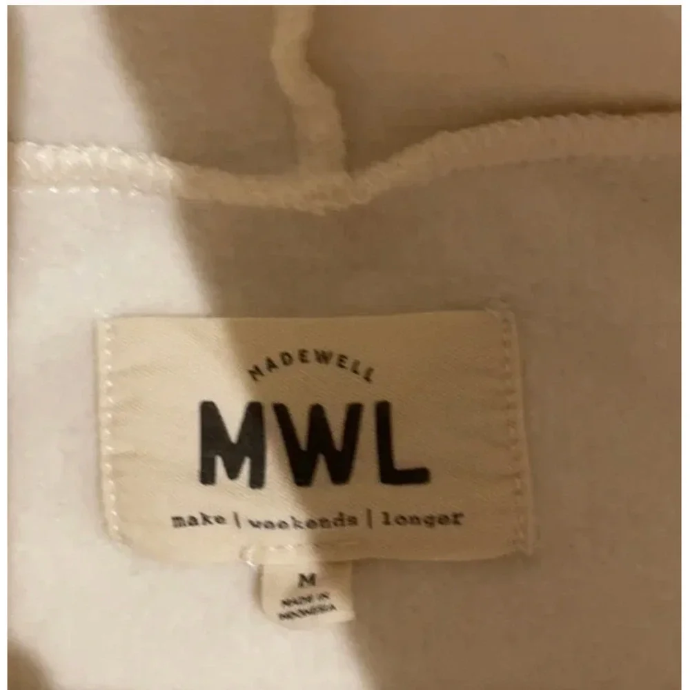 Madewell MWL ribbed funnelneck sweatshirt antique cream size‎ Medium